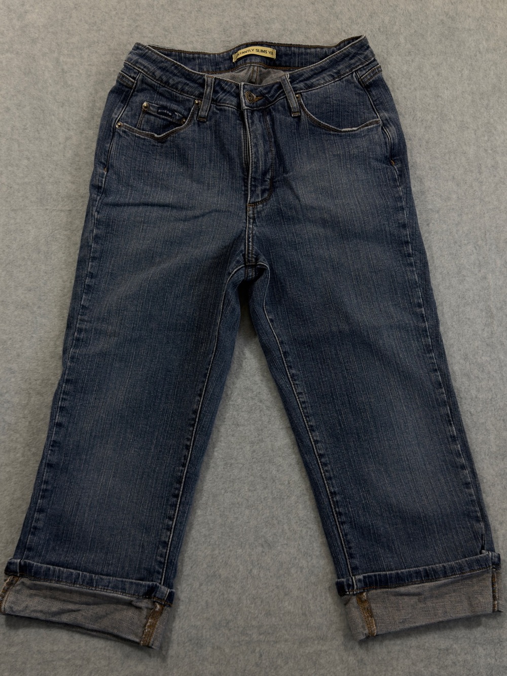 Riders by Lee Instantly Slims You High Waisted Dark Wash Denim Capris Size 6